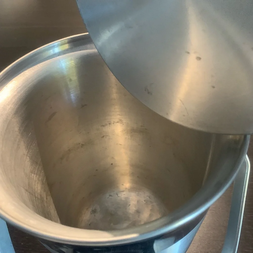 Vintage Silver Ice Bucket with Black Handle